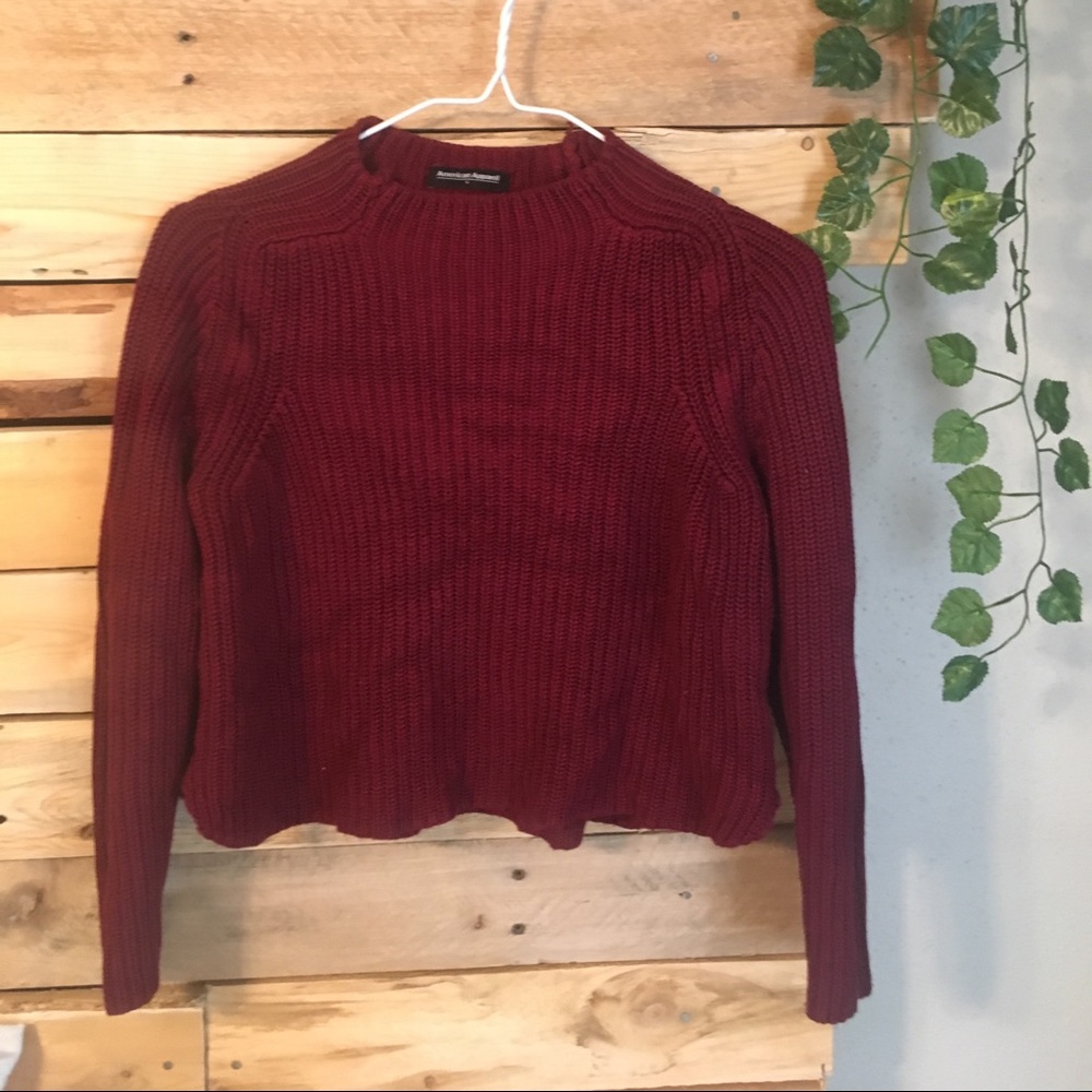 American apparel red crop sweater